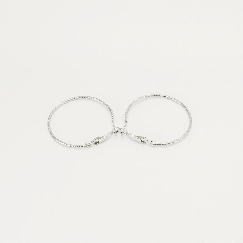 Pendientes Aro plateado. Gema Medina