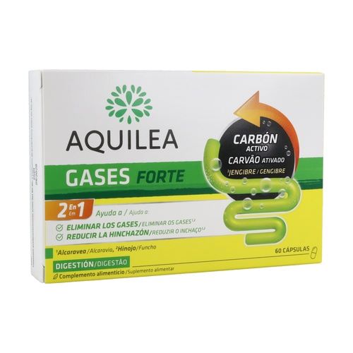 Gases Forte 60 cápsulas 2 en 1 . Aquilea