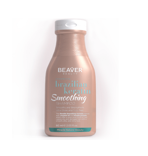 Champú alisador de queratina brasileña 60 ml. Beaver Beauty