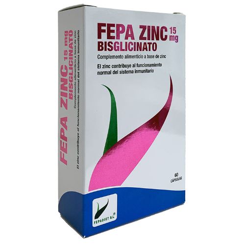 Fepa Zinc Bisglicinato 15 mg 60 cápsulas. FEPADIET