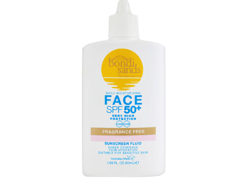 Fluido facial con color y sin fragancia FPS 50+ 50 ml. Bondi Sands