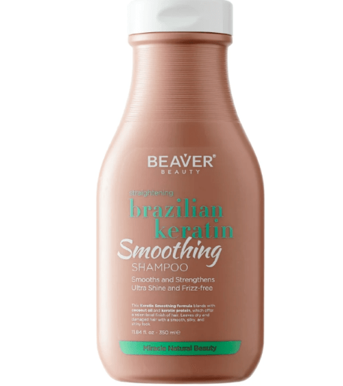 Champú alisador de queratina brasileña 350 ml. Beaver Beauty