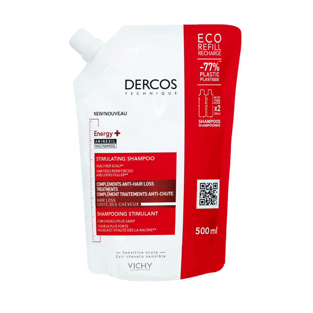 Dercos Champú Energy 400ml + Recarga de Champú Estimulante 500ml. Vichy