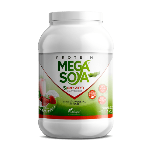 Batido Mega Soya Proteina sabor Fresa y Nata. Plantapol