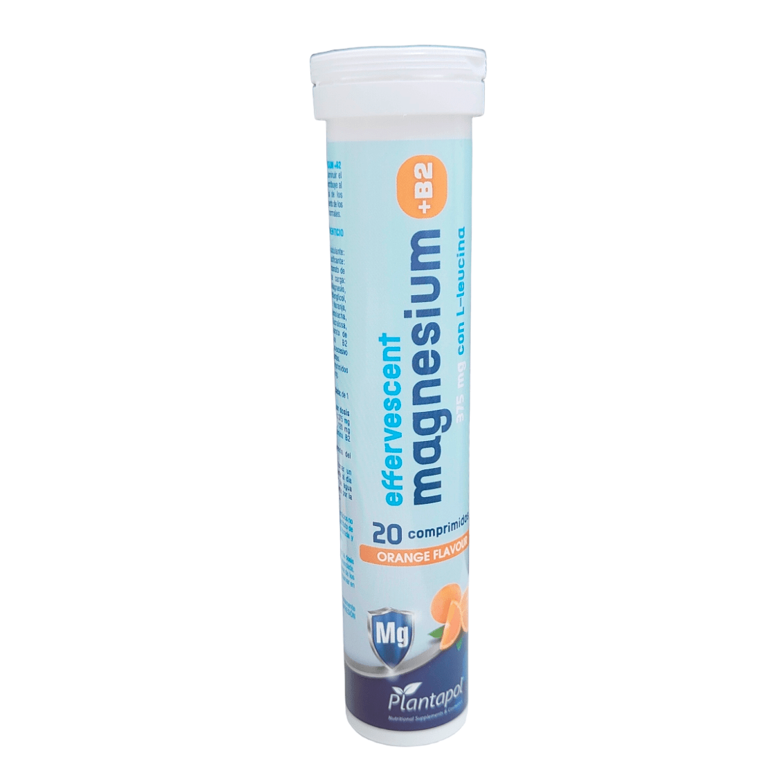 Magnesio con Vitamina B2 375 mg con L -leucina 20 comprimidos efervescentes. Plantapol