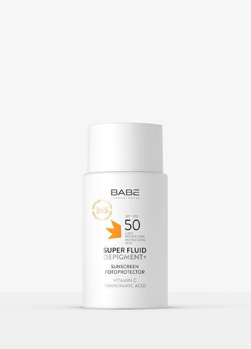 Fotoprotector Super Fluid Depigment+ SPF 50. Babe